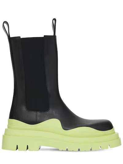 Bottega Veneta - 55mm bv tire leather beatle boots - Black/Green | Luisaviaroma | Luisaviaroma
