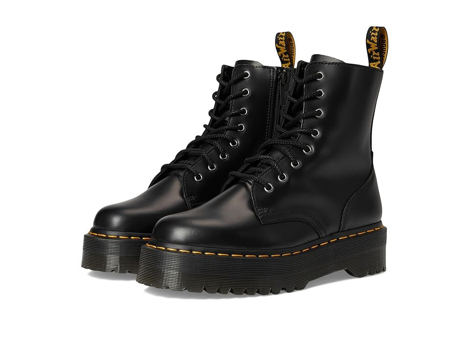 Dr. Martens Jadon Smooth Leather Platform Boots Lace-up Boots Black Polished Smooth : UK 11 (US Men's 12) Medium | Zappos