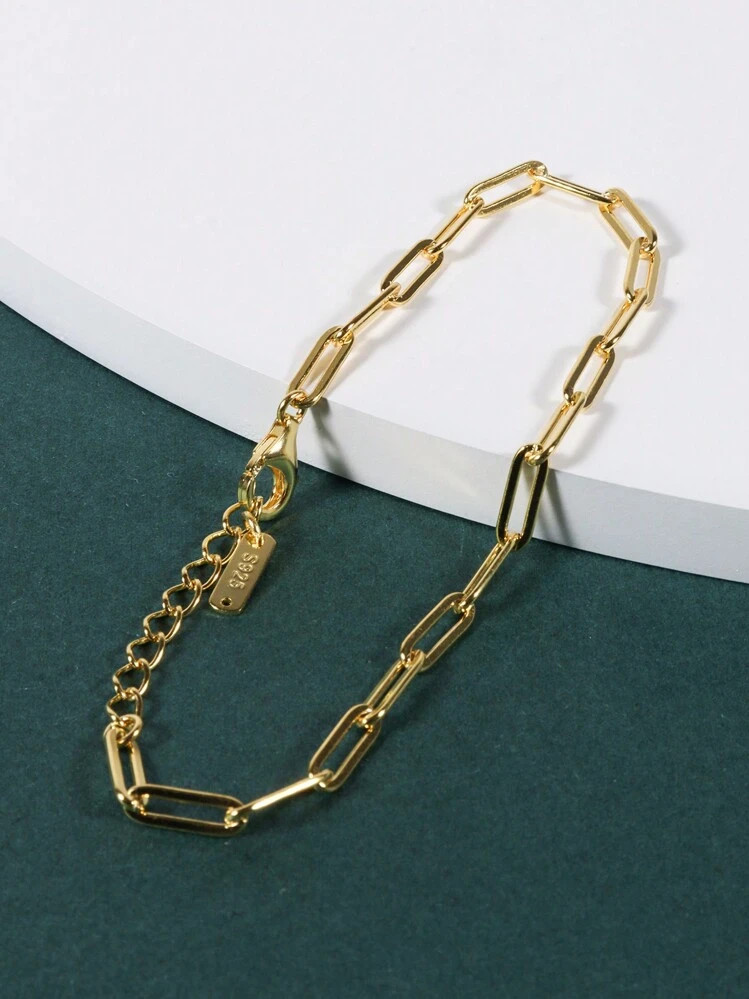 1pc Minimalist Fashion Pressed Chain Link Bracelet Suitable For Daily Wear | SHEIN