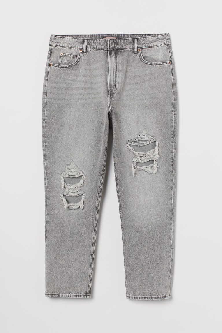 H & M - H & M+ Straight High Ankle Jeans - Gray | H&M (US + CA)