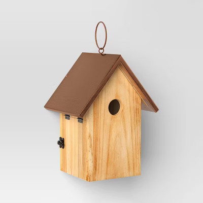 12" Metal and Wood Bird House Copper - Threshold™ | Target