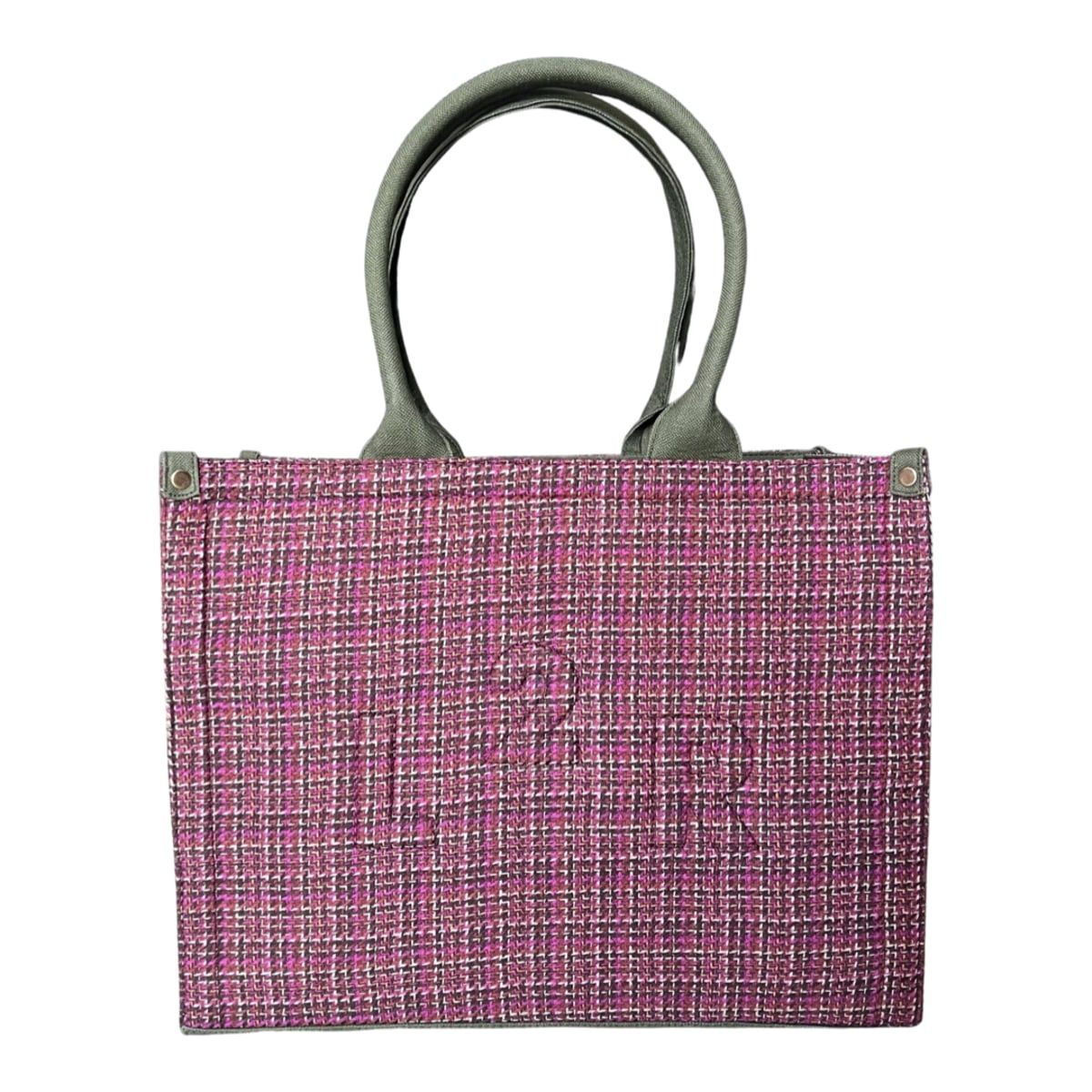 Zero-Waste Shopper Tote Bag In Pink & Green | Wolf & Badger (US)