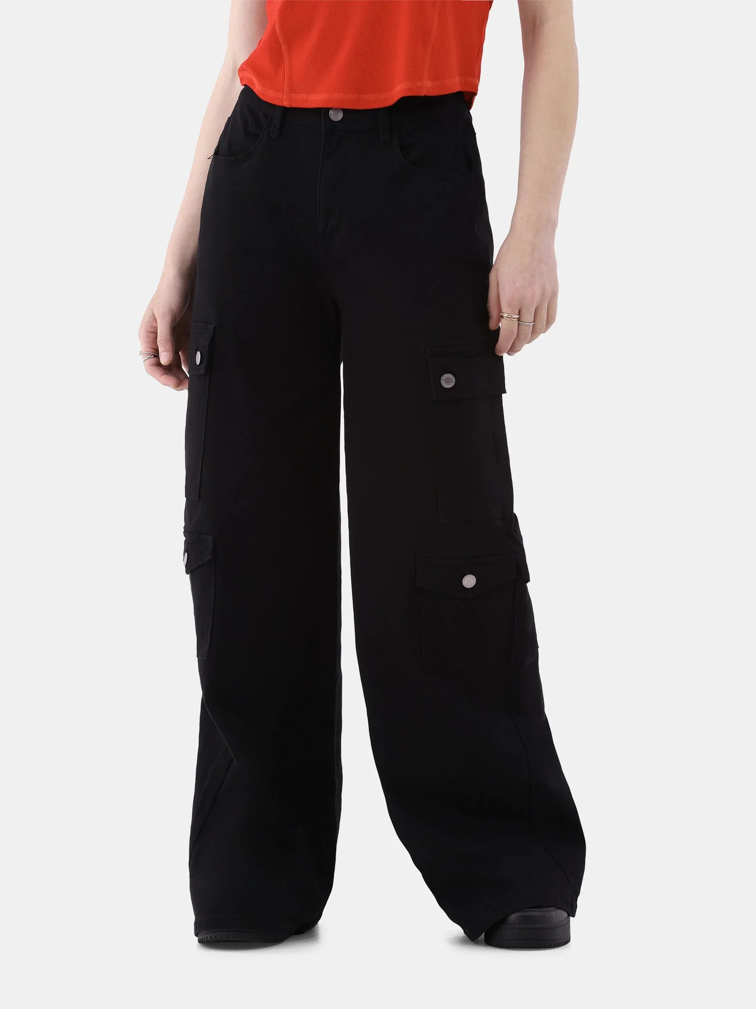 No Boundaries Baggy Cargo Jeans, 32” Inseam, Women’s | Walmart (US)