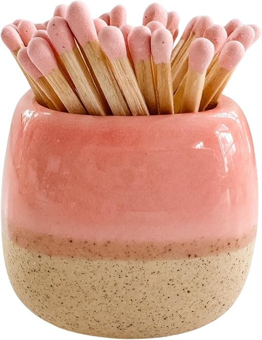 Moonlight Makers Decorative Match Holder with Striker (Pink), 50 Matches Included, Ceramic Matche... | Amazon (US)