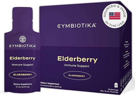 CYMBIOTIKA Adults Elderberry Boost Supplement – Organic Elderberry with Vitamin E for Immune Su... | Amazon (US)