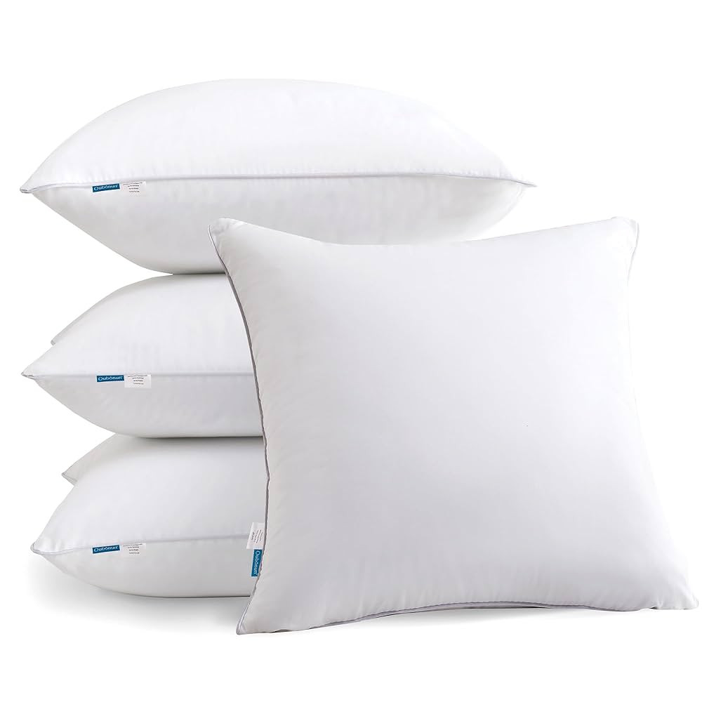 Oubonun 18"x18" Pillow Inserts (Set of 4) - 100% Cotton Cover, Square Throw Pillow Inserts for Co... | Amazon (US)