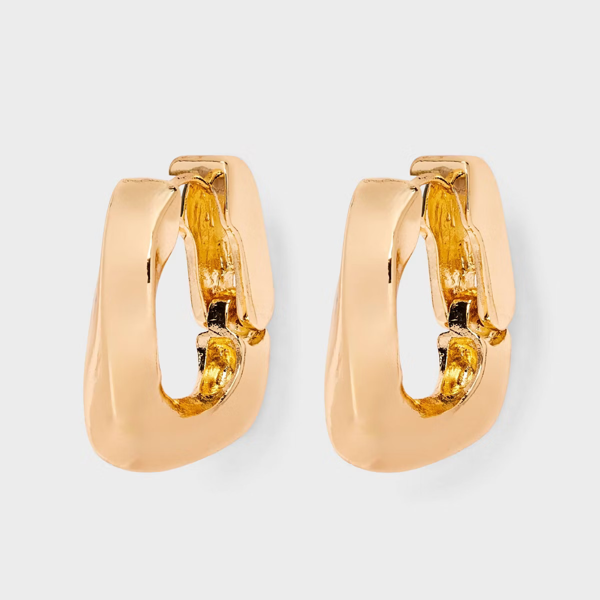 Twisted Rectangular Hoop Earrings - Universal Thread™ Gold | Target
