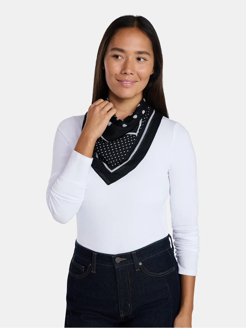 Time and Tru Women's Geometric Polka Dot Scarf for Adults | Walmart (US)