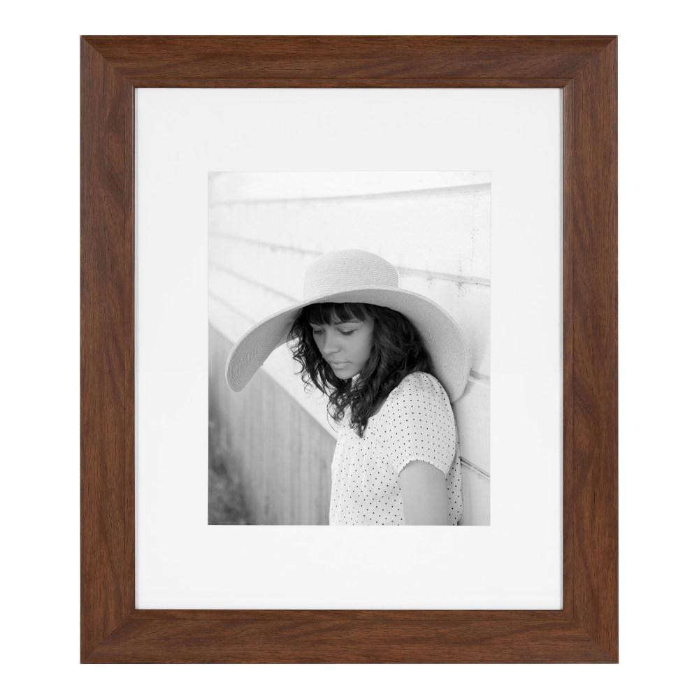 Edson 16 in. x 20 in. matted to 11 in. x 14 in. Walnut Brown Picture Frames (Set of 2) | The Home Depot