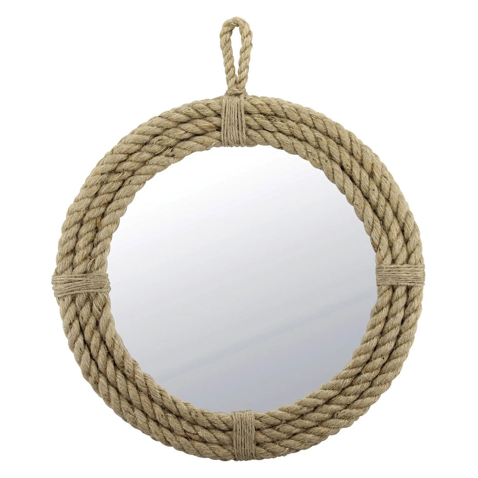 STONEBRIAR Collection Hanging Rope Wrapped Round Mirror 16.5" | Walmart (US)