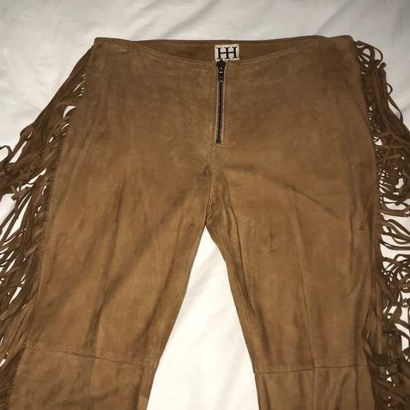 HAUTE HIPPIE DRAPEY SUEDE FRINGE PANTS | Poshmark