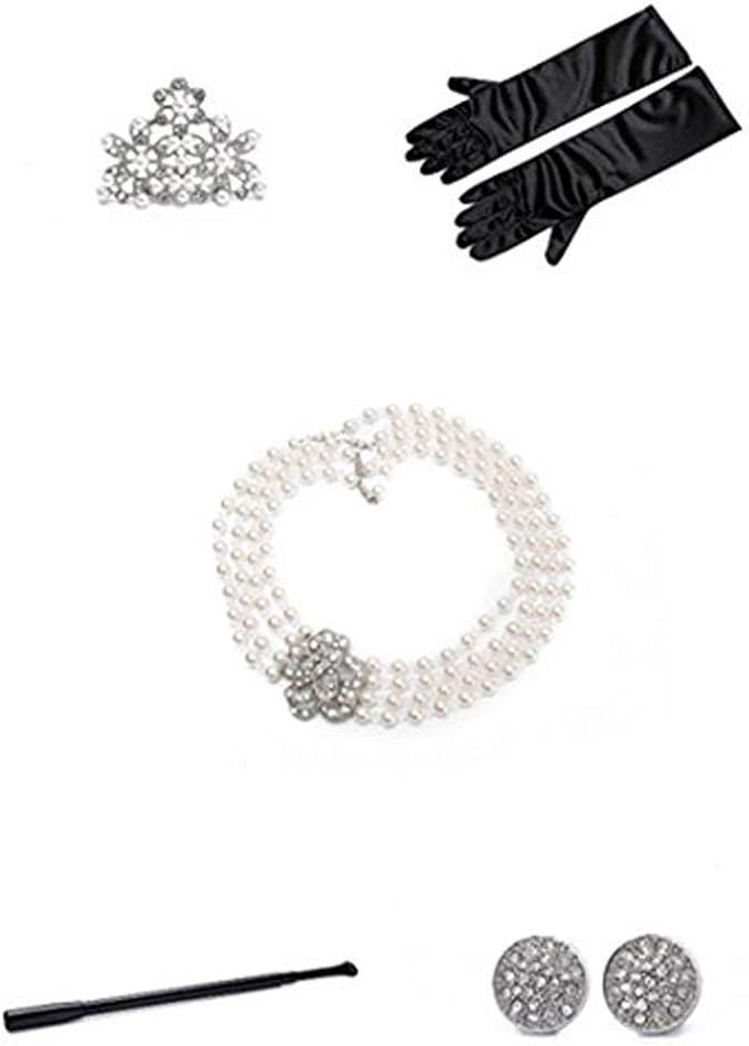 Audrey Hepburn Breakfast at Tiffany's Costume 3 piece Pearl Jewelry and Accessory Set/Flapper Dre... | Amazon (US)