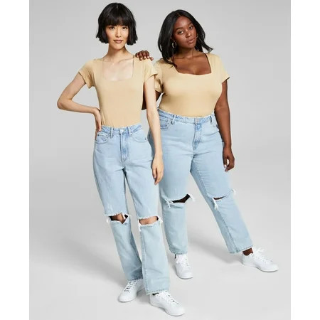 Now This Womens Ultra High Rise Straight Jeans Ultra Hig Rizzy Wash 26W | Walmart (US)