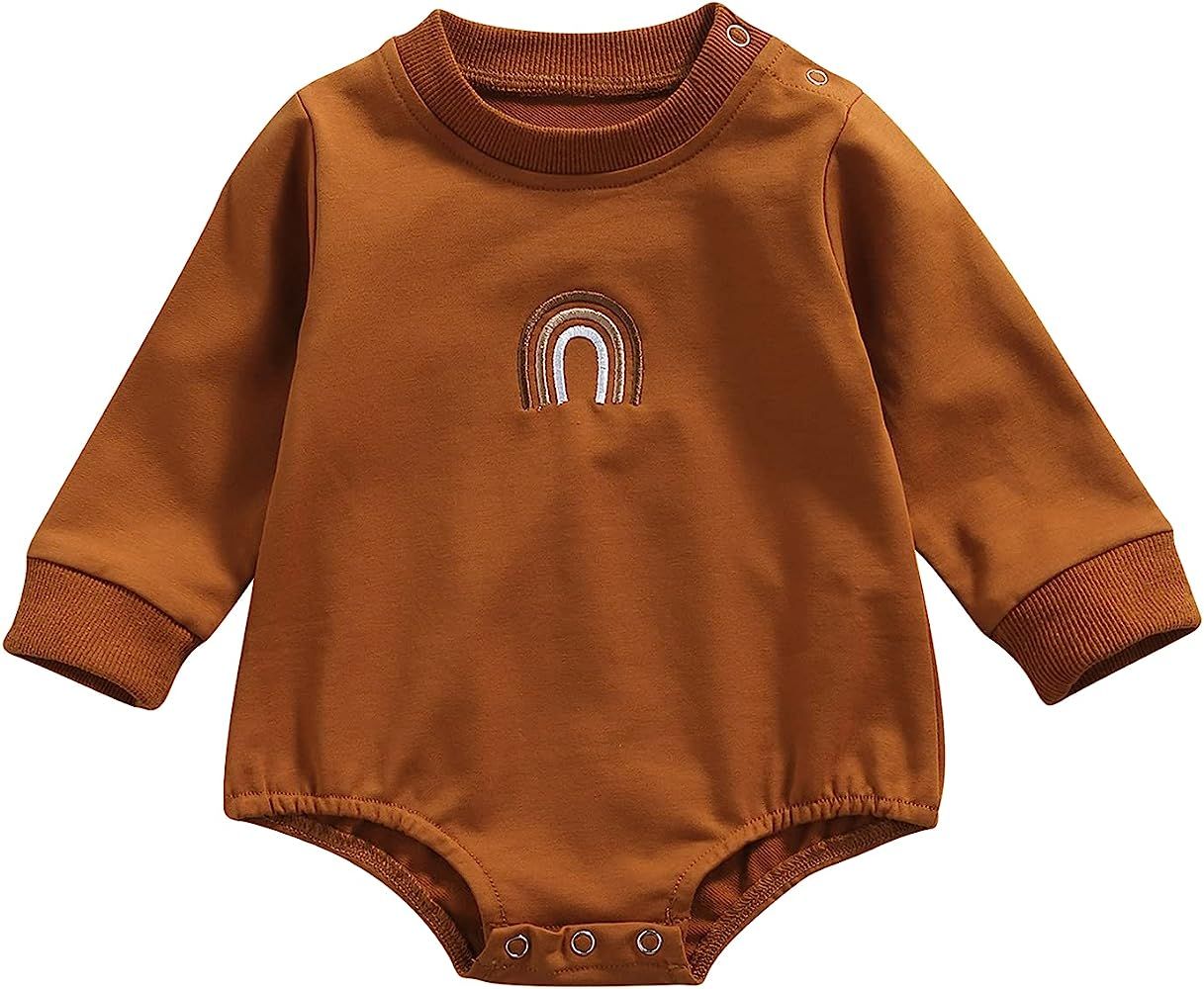 Baby Girl Boy Crewneck Sweatshirts Oversized Knit Sweater Shirts Long Sleeve Romper Pullover Top Cut | Amazon (US)