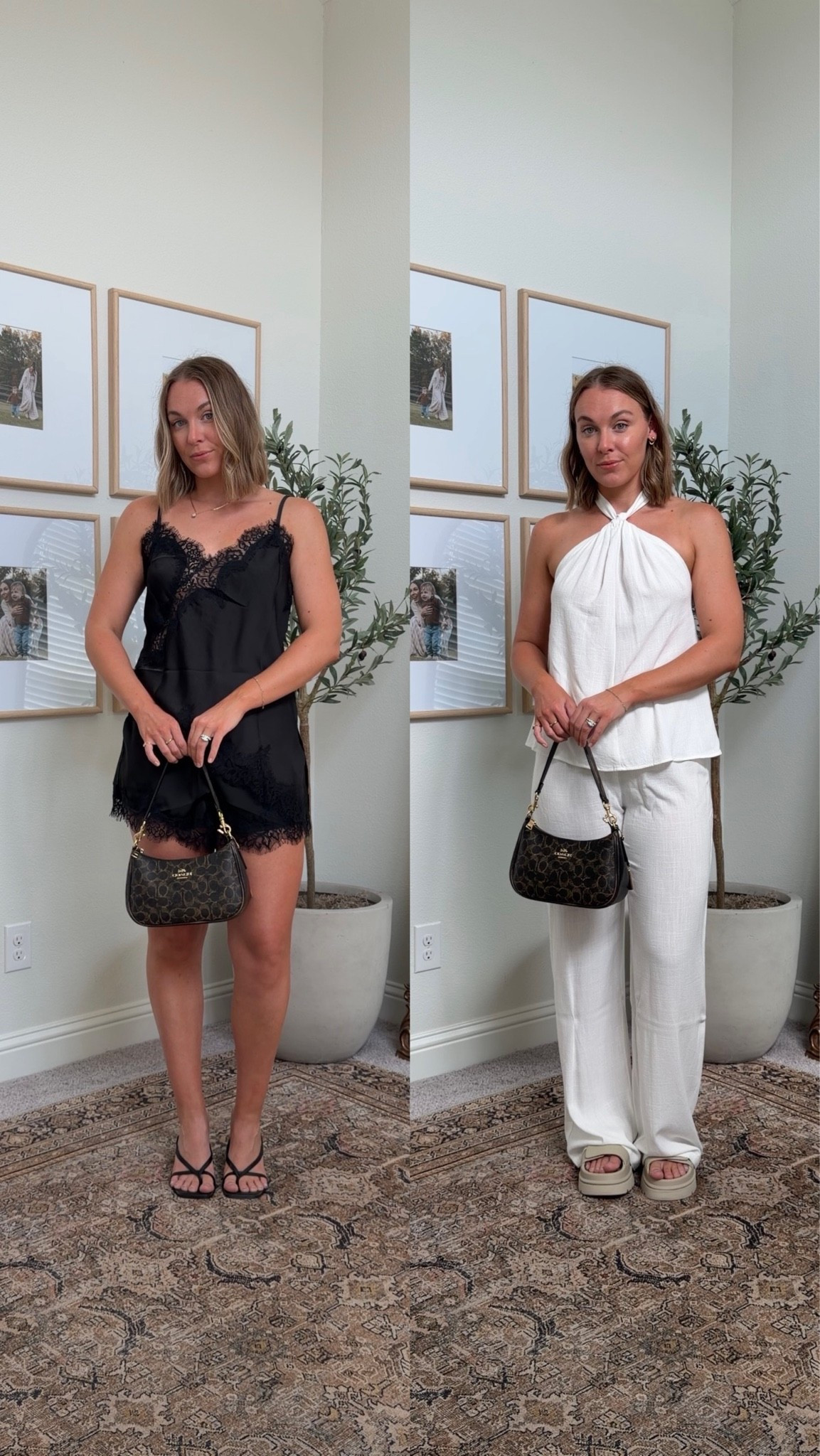 This or that?! Which look are you choosing for girls night 🤔 @showpo #showpo #girlsnight 

Black tank US6 
Black shorts US8 
White set US6

#LTKootd #LTKmomlife #LTKdayinmylife