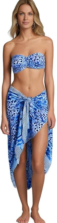 100% Cotton Hand Block Print Pareo Sarong Swimsuit Wrap Skirt Cover Up Long Women’s Apparel Fab... | Amazon (US)