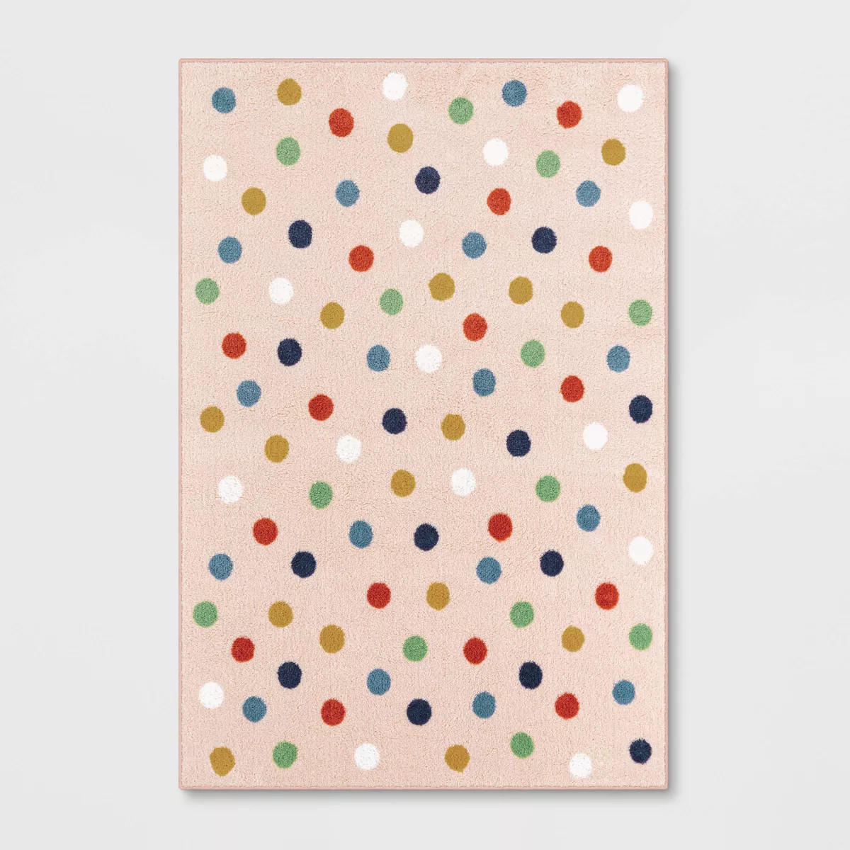 5'x7' Multi Dot Kids' Rug Pink - Pillowfort™: Skid-Resistant, Tufted, Polka Dots, OEKO-TEX Cert... | Target