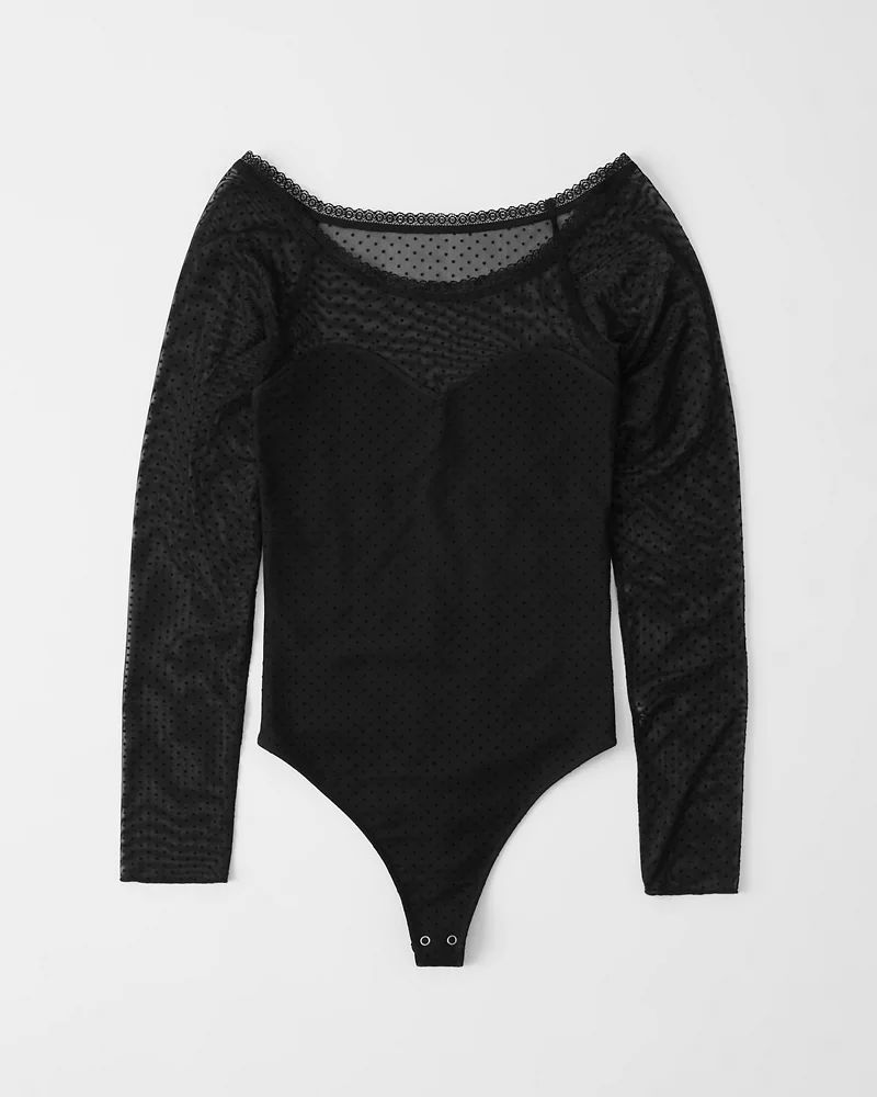 Long-Sleeve Mesh Bodysuit | Abercrombie & Fitch US & UK