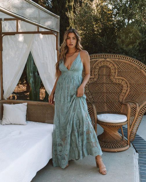 It Was All A Dream Lace Maxi Dress - Jade - LAST CHANCE | VICI Collection