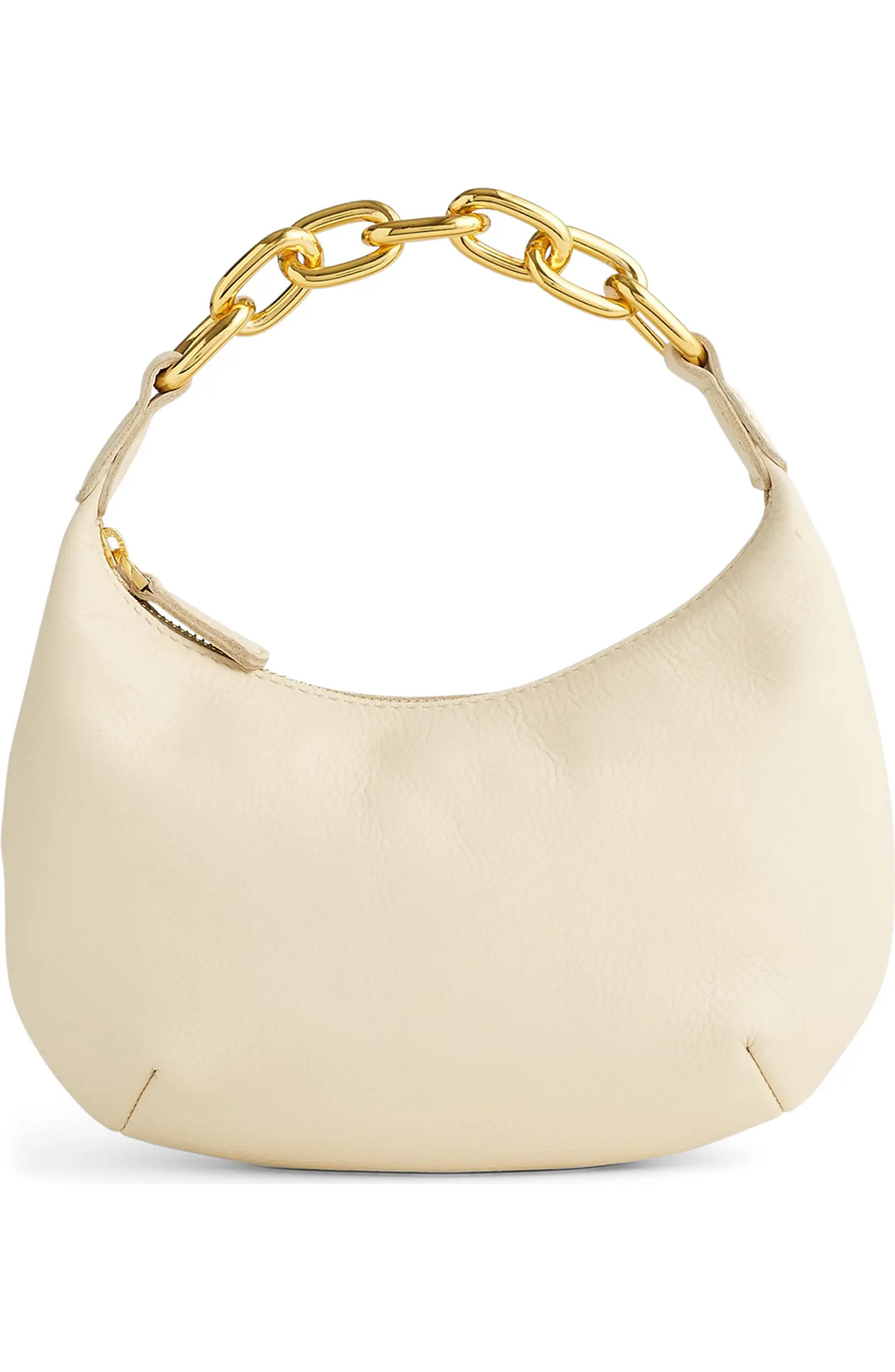 Micro Chain Handle Leather Hobo Bag | Nordstrom