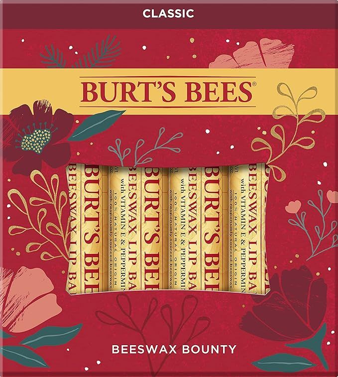 Burt’s Bees Holiday Gift, 4 Lip Balm Stocking Stuffer Products, Beeswax Bounty Classic Set - Or... | Amazon (US)