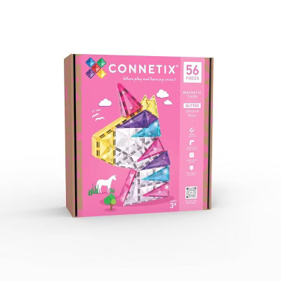 CONNETIX Magnetic Tiles Glitter Unicorn Pack 56pc | Target