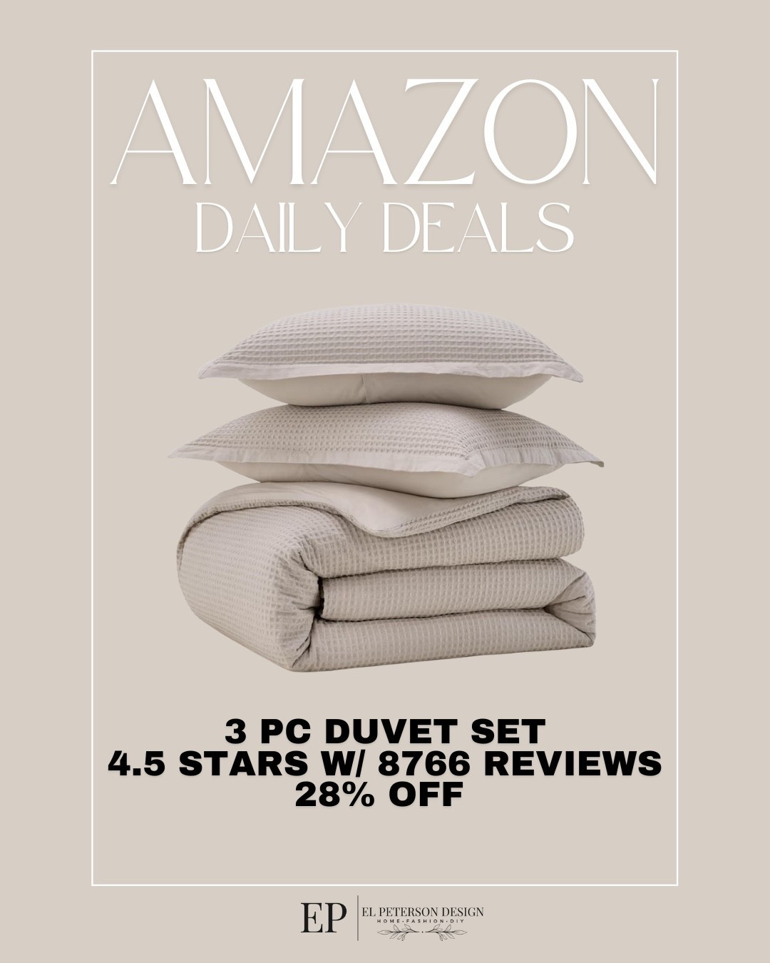 Amazon
Daily Deals 
3pc duvet set 

#LTKFindsUnder100 #LTKHome