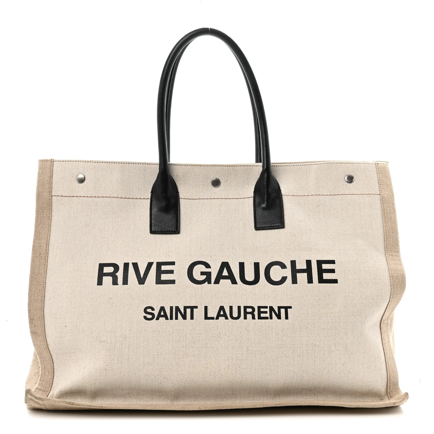 Linen Calfskin Rive Gauche Tote Optic White | FASHIONPHILE (US)
