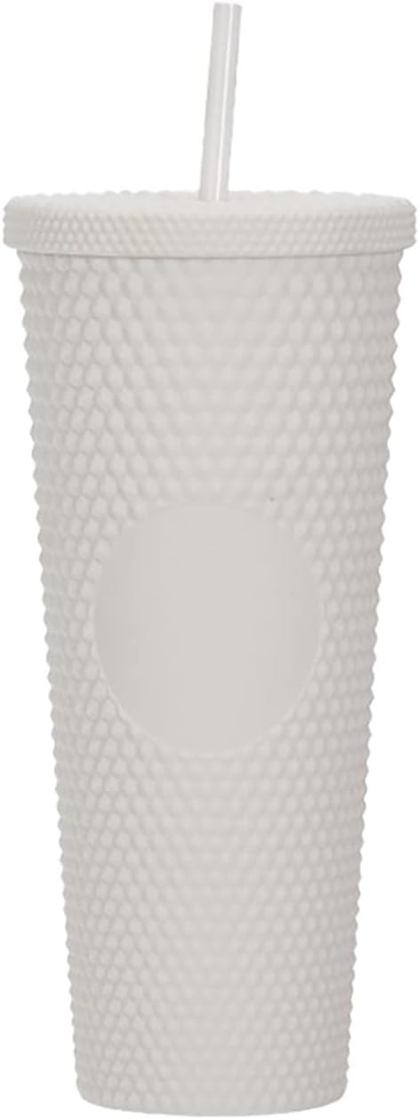 YJGS Matte Studded Cup, 24OZ Studded Tumbler with Lid and Straw Large Capacity Cold Water Tumbler... | Amazon (US)