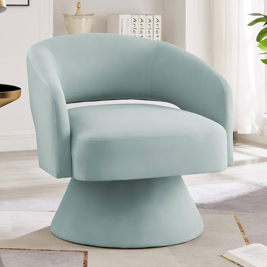 24KF Modern 360 Degree Swivel Accent Chair Armchair, Comfy Velvet Barrel Chair for Living Room Be... | Amazon (US)