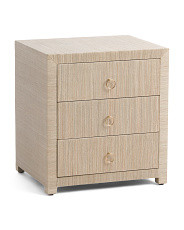 Quinn 3 Drawer Woven Nightstand | Marshalls