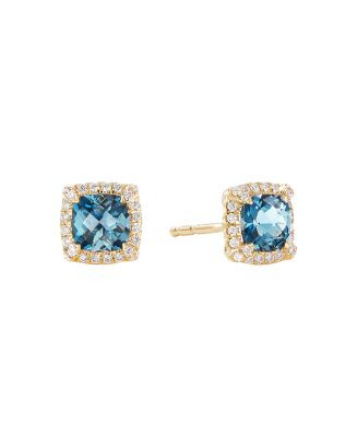 David Yurman Petite Châtelaine® Pavé Bezel Stud Earrings in 18K Yellow Gold with Gemstones and... | Bloomingdale's (US)