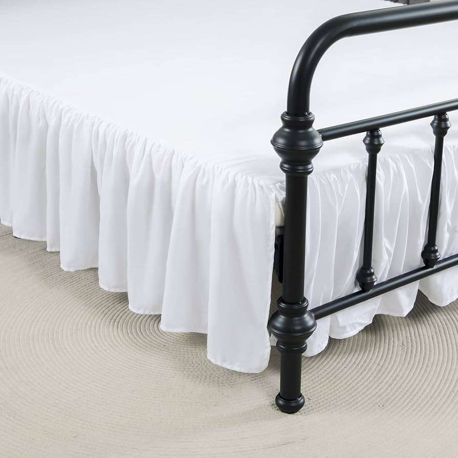 Bed Skirt Queen Size Ruffled Bed Skirt with Split Corners, 14 Inch Drop Dust Ruffle Bed Skirt wit... | Amazon (US)