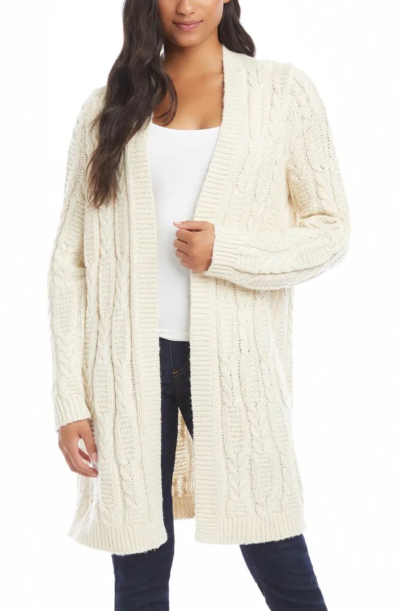 Cable Knit Open Front Long Cardigan | Nordstrom