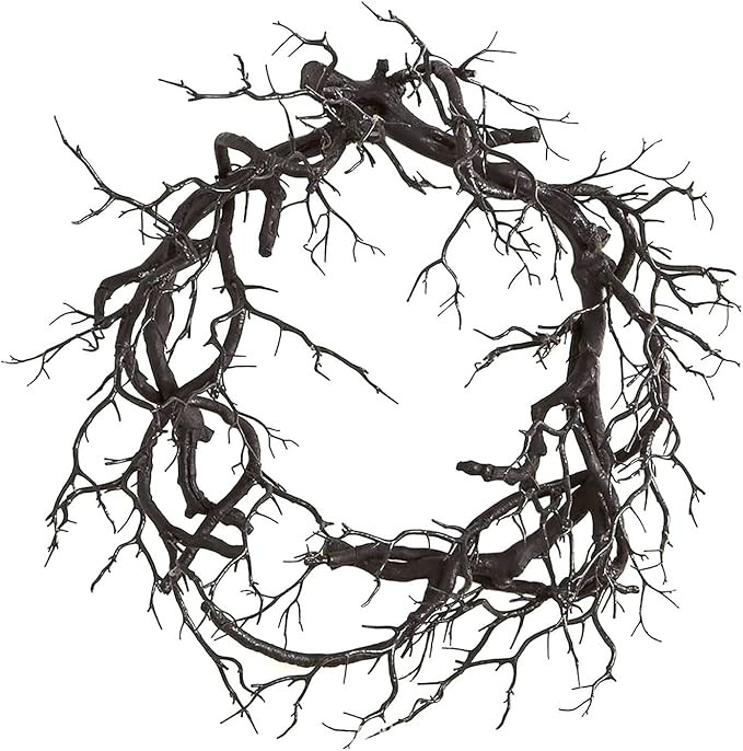 Artificial Black Branch Fall Wreath Halloween Wreath for Front Door, Halloween Decor Outdoor Goth... | Amazon (US)