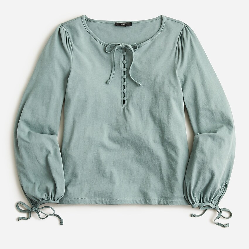 Broken-in jersey button-front top | J. Crew US