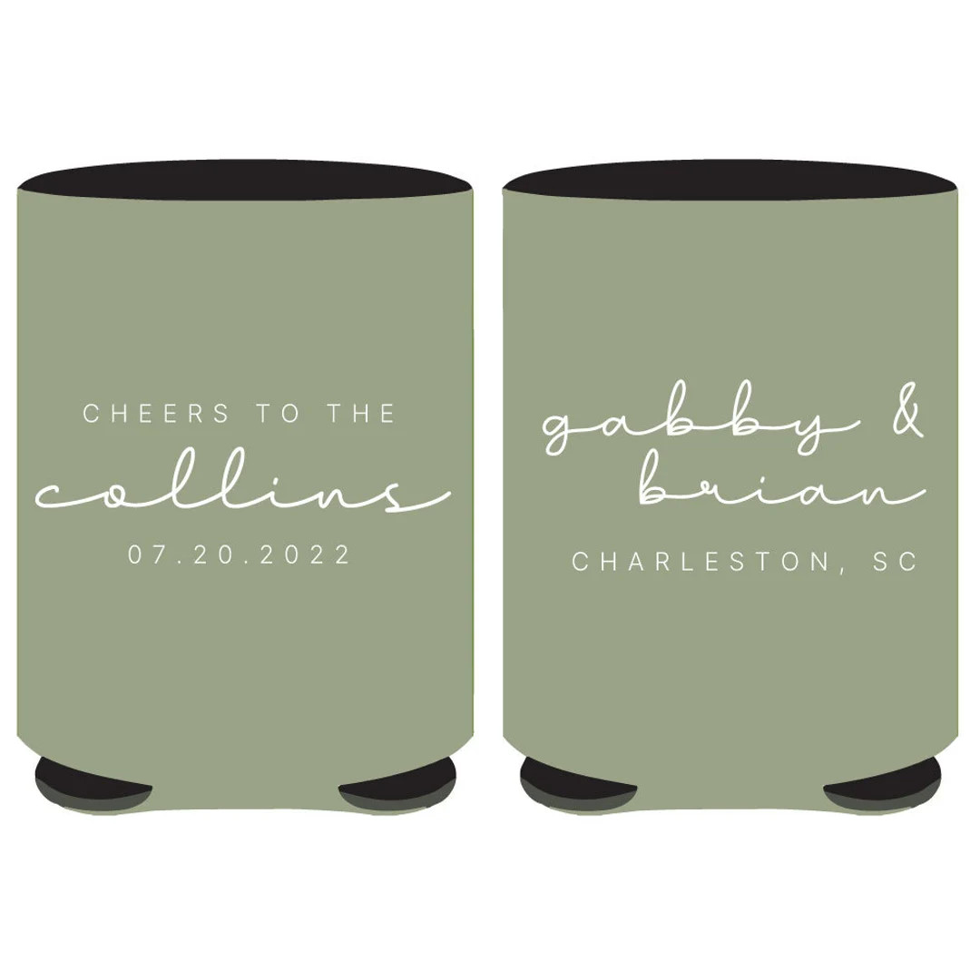Personalized Wedding Can Cooler, Customized Wedding Favors, Beverage Insulators, Beer Hugger, Hug... | Etsy (US)