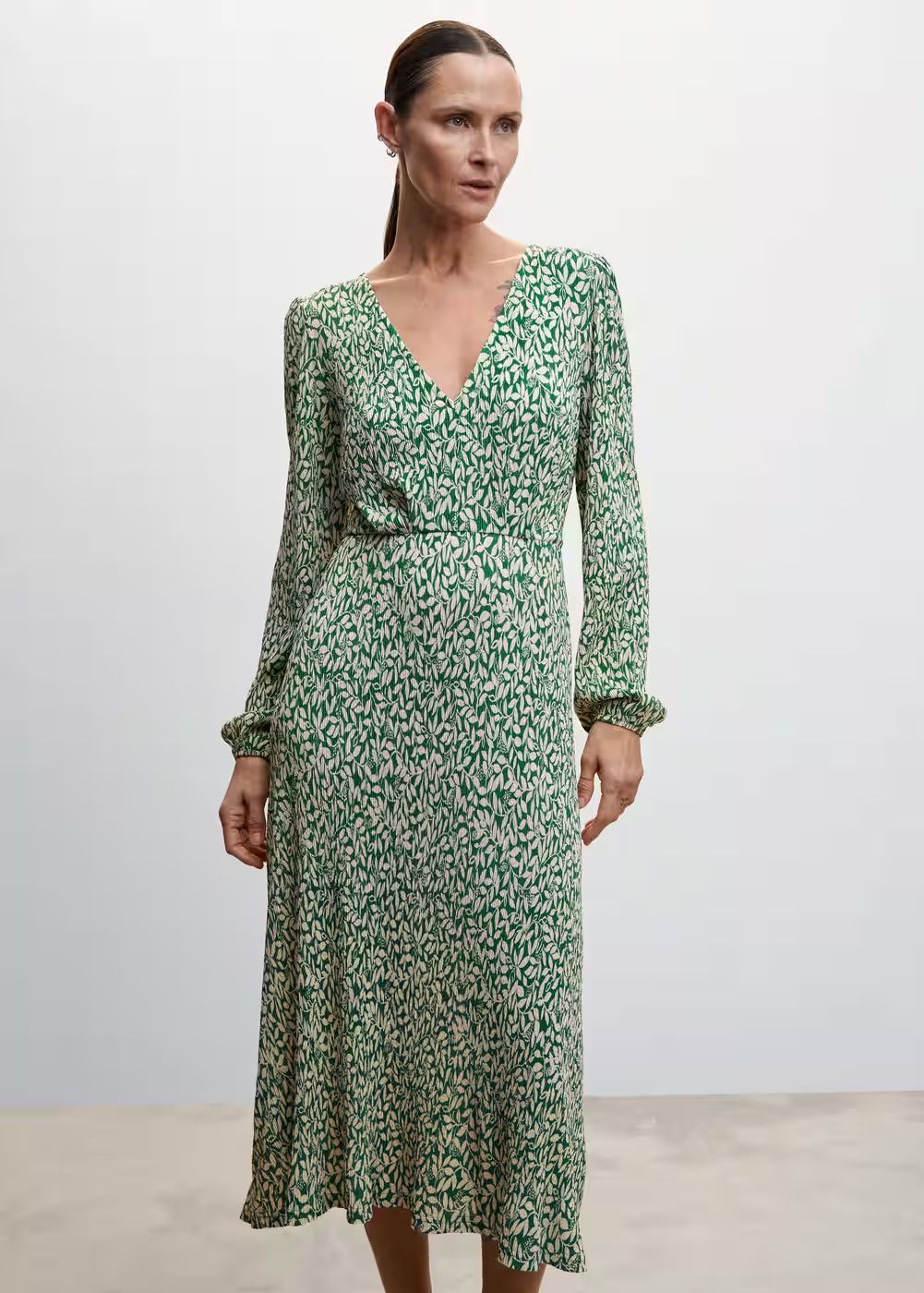 Textured printed dress -  Women | Mango USA | MANGO (US)