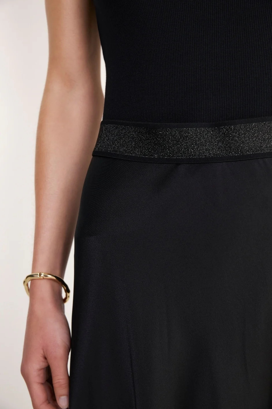 Ella Silk Lace Trim Skirt - Black | WYSE London
