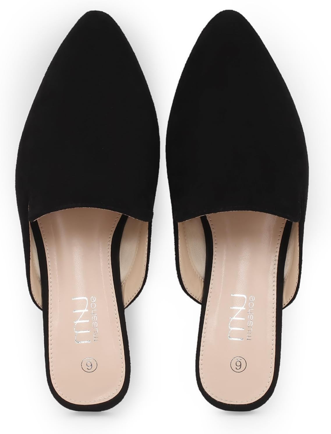 MUSSHOE Women’s Pointed Toe Mule Flats: Comfortable Lightweight Slip On Backless Loafers with Memory Foam for Office Work & Dressy Casual Wear | Amazon (US)