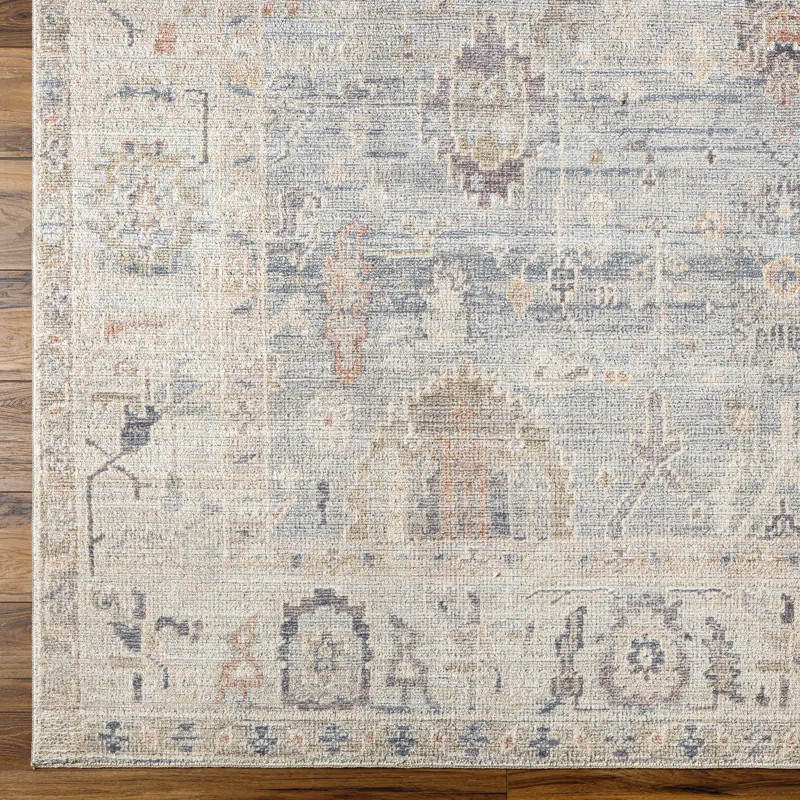 Becki Owens x Livabliss Vintage Traditional Oriental Boho Grey Pale Blue Area Rug | Wayfair North America