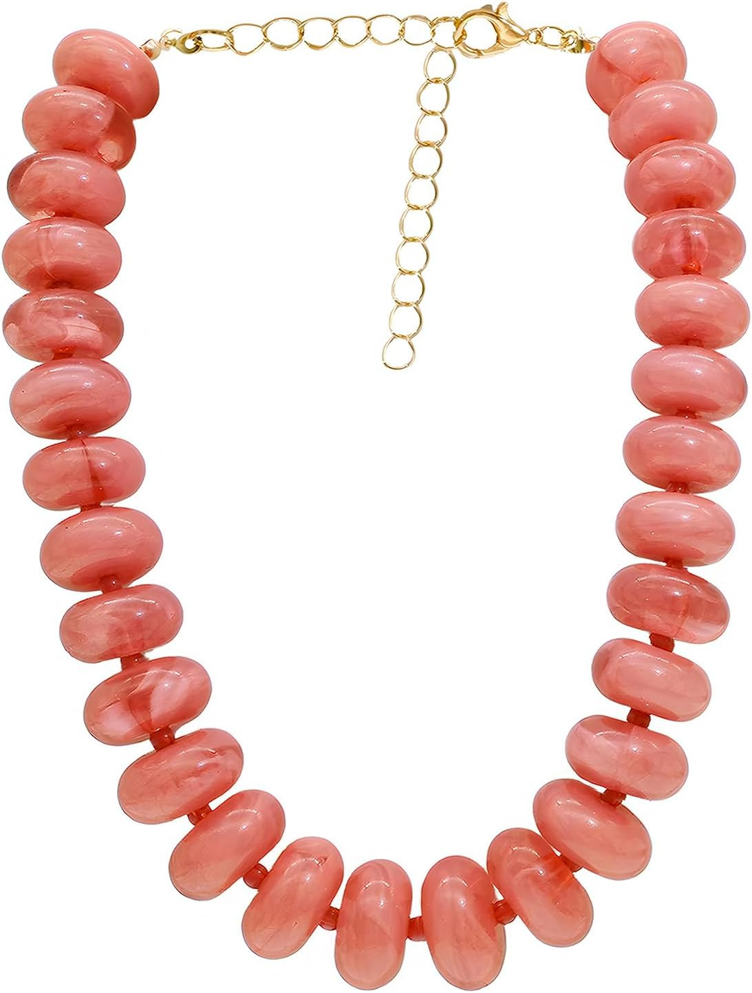 Chunky Beaded Necklace for Women Large Big Bead Choker Necklaces Trendy Boho Bold Statement Beads Neck Summer Jewelry Accessories | Amazon (US)
