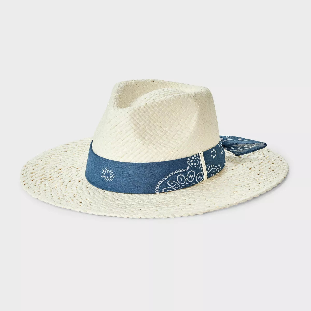 Straw Fedora Hat with Bandana Detail - Universal Thread™ Off-White | Target