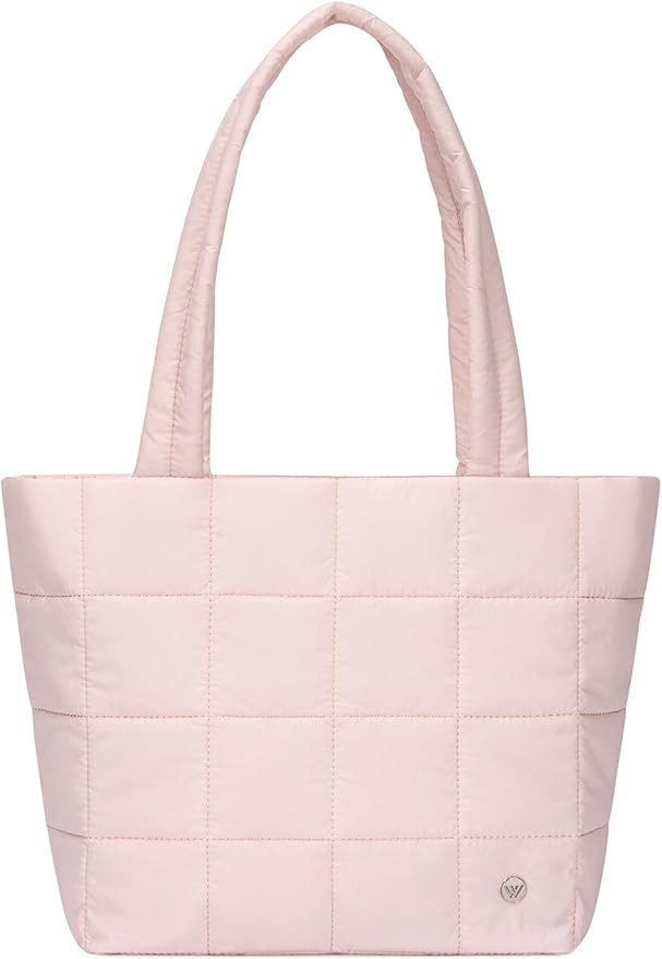 WESTBRONCO Puffer Tote Bags for Women Puffy Quilted Purse Nylon Shoulder Bag and Handbags with La... | Amazon (US)