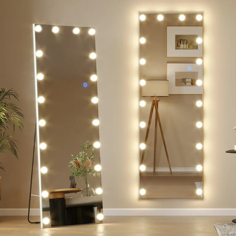 LVSOMT 61" x 20" Full Body Mirror with Lights, Hollywood led Mirror Full Length with 20 Light Bul... | Walmart (US)