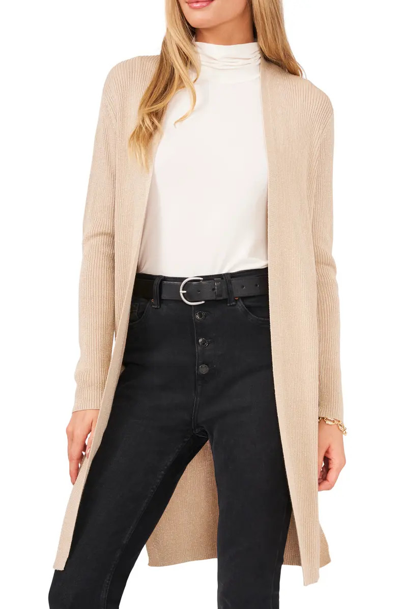 Open Front Metallic Cardigan | Nordstrom