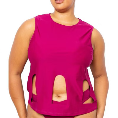 Women's Marije Cutout Top with Scoop Neck - MIGA Swimwear -S- Magenta | Target