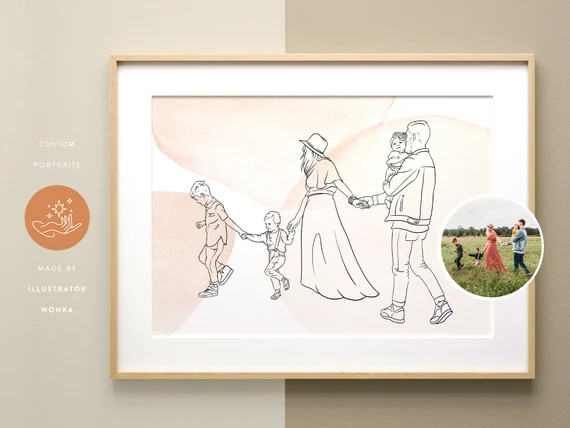 Custom Family Portrait From Photo  Digital Illustration  | Etsy | Etsy (US)