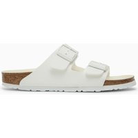 Birkenstock White Arizona Birko Flor Slide | Balardi (US & Canada)