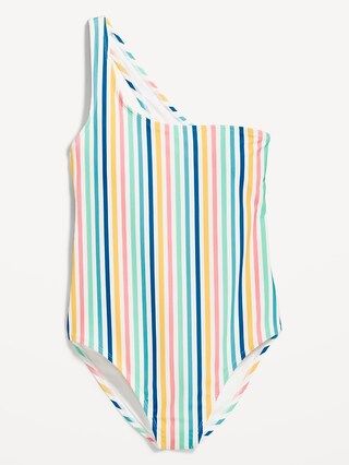 Matching Printed One-Shoulder One-Piece Swimsuit for Women | Old Navy (US)